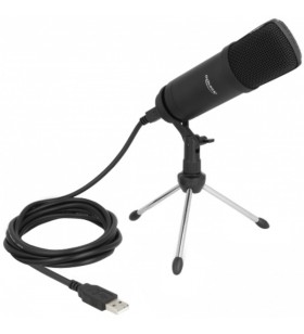 Microfon condensator usb profesional delock (negru)