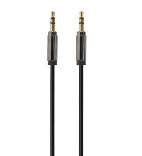 Cablu audio gembird  stereo (3.5 mm jack t/t),  1m, conectori auriti, black "ccap-444-1m"