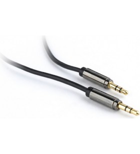 Cablu audio gembird  stereo (3.5 mm jack t/t), 1.8m, conectori auriti, black "ccap-444-6"