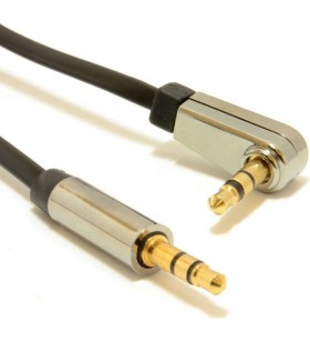 Cablu audio gembird  stereo (3.5 mm jack t/t), 1.8m, conectori auriti, un conector 90 grade, black "ccap-444l-6"