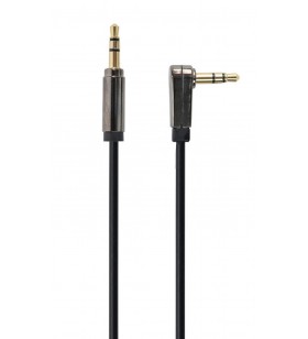 Cablu audio gembird  stereo (3.5 mm jack t/t), 1m, conectori auriti, un conector 90 grade, black "ccap-444l-1m"