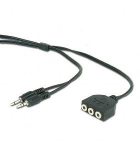 Cablu audio gembird splitter stereo (2 x 3.5 mm jack t la  3 x 3.5 mm jack m permite conectarea boxelor si castilor in acelasi t