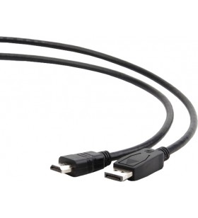 Cablu video gembird, adaptor displayport (t) la hdmi (t), 3m, negru, "cc-dp-hdmi-3m"
