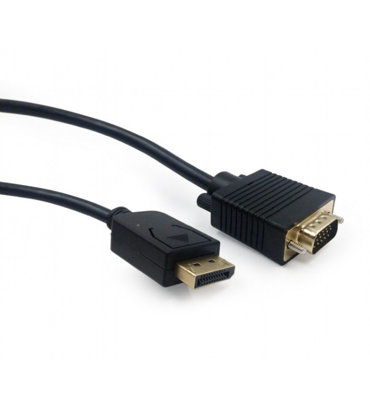 Cablu video gembird, adaptor displayport (t) la vga (t), 1.8m, rezolutie maxima qxga (2048 x 1536) la 60hz, negru, "ccp-dpm-vga