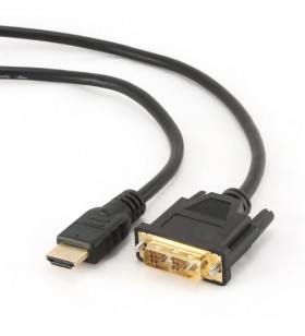 Cablu video gembird, adaptor hdmi (t) la dvi-d sl (t), 10m, conectori auriti, negru, "cc-hdmi-dvi-10mc"