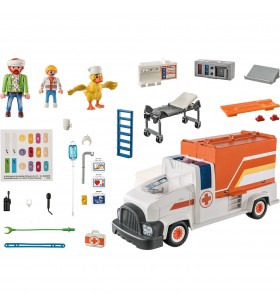 Playmobil 70913 duck on call camion medic de urgență, jucărie de construcție