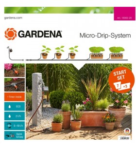 Set starter micro-drip-system gardena ghivece m dispozitiv de udare automat, automat (pentru 7 ghivece și 3 jgheaburi pentru plante)