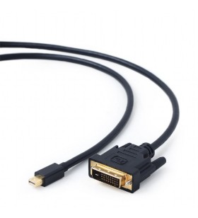 Cablu video gembird, adaptor mini-displayport (t) la dvi-d dl (t), 1.8m, rezolutie maxima 4k uhd (3840 x 2160) la 30 hz, negru,
