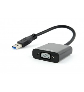 Cablu video gembird, adaptor usb 3.0 (t) la vga (m), 15cm, rezolutie maxima full hd 1920 x 1080 la 60hz, negru, "ab-u3m-vgaf-01