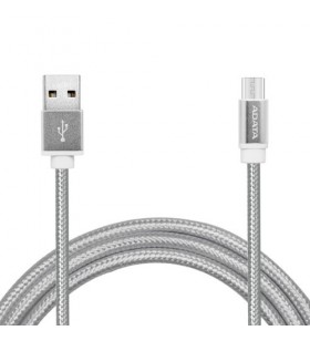 Adata amucal-200cmk-csv adata cable usb type-a , charge and sync data on android, silver