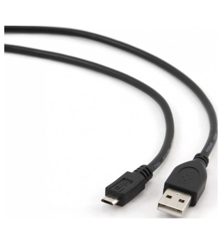 CABLU USB2.0 la Micro-USB  SPACER  0.5m, (AM/BM), black, "SPCMUSB05"