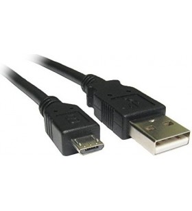Cablu usb2.0 la micro-usb  spacer  1m, (am/bm), black, fast charge, "spdc-musb"