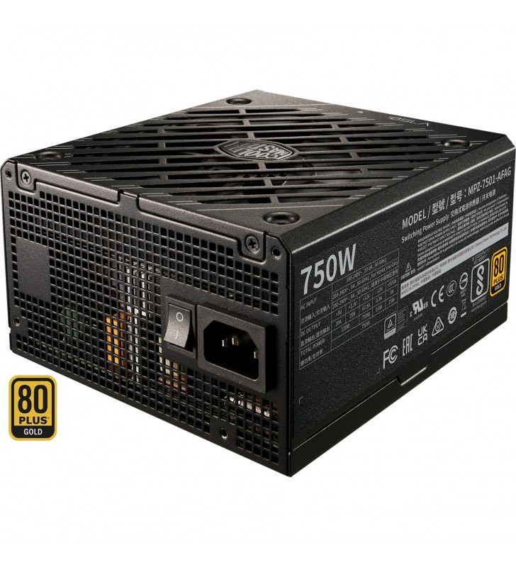Cooler master v750 gold i multi 750w, sursa pc (negru, 4x pcie, management cablu, 750 wați)