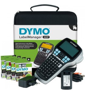 Dymo labelmanager 420p, mașină de etichetat (negru/argintiu, cu tastatură abc, s0915480)