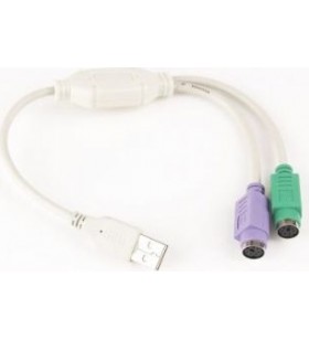 Adaptor gembird usb2.0 la 2*ps2 (tast+mouse), cablu 30cm "usb-ps2"