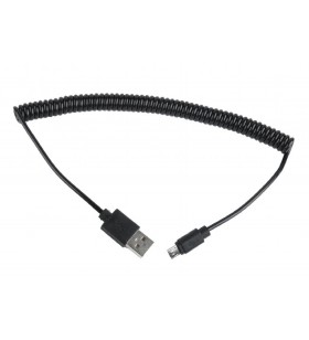 Cablu usb2.0 la micro-usb gembird, 1.8m, (am/bm), spiralat, black, gembird "cc-musb2c-ambm-6"