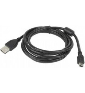 Cablu usb2.0 la mini-usb  gembird  1.8m, (am/5p), miez ferita, calitate premium, black, "ccf-usb2-am5p-6"