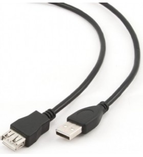 Cablu usb2.0 la usb2.0  gembird prelungitor,  4.5m,  (am/af), calitate premium, black, "ccp-usb2-amaf-15c"