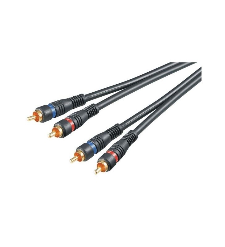 Rca connect cable hq ofc bk/2.0m 2x m/m gold 2x shielded