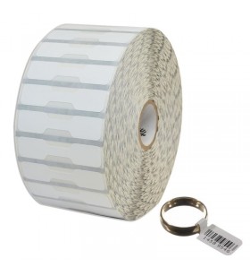 Label, polypropylene, 2.2x0.5in (55.9x12.7mm) dt, 8000d jewelry, coated, permanent adhesive, 1in (25.4mm) core, 3510/roll, 6/bo