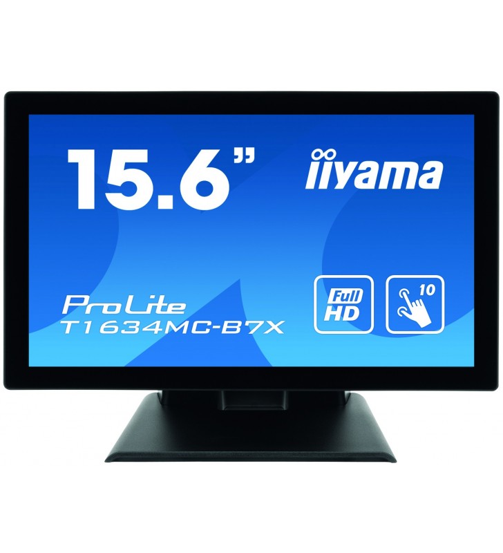 Iiyama prolite t1634mc-b7x monitoare cu ecran tactil 39,6 cm (15.6") 1920 x 1080 pixel negru multi-touch multi-utilizatori