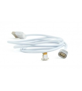 Magnetic usb 8-pin male cable, silver, 1 m "cc-usb2-amlmm-1m"