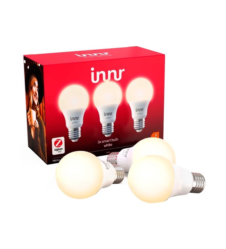 Innr smart bulb white e27, bec led (pachet de 3, înlocuiește 58 wați)