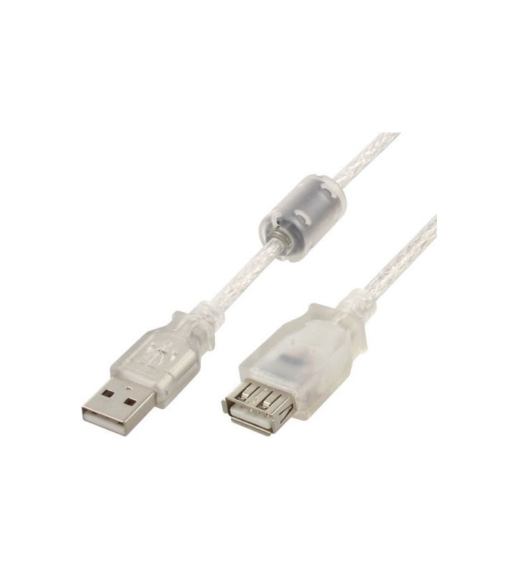 Premium quality usb 2.0 extension cable, 10 ft, transparent "ccf-usb2-amaf-tr-10"