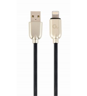 Premium rubber 8-pin charging and data cable, 2 m, black "cc-usb2r-amlm-2m"