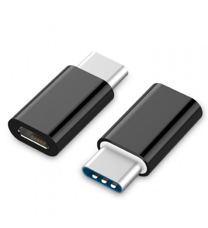 USB 2.0 Type-C  adapter (CM/MicroUSB-F), black "A-USB2-CMmF-01"