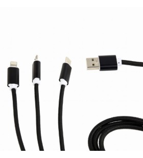 Usb 3-in-1 charging cable, black, 1 m "cc-usb2-am31-1m"