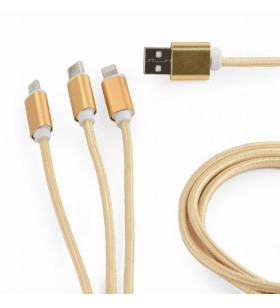 Usb 3-in-1 charging cable, gold, 1 m "cc-usb2-am31-1m-g"