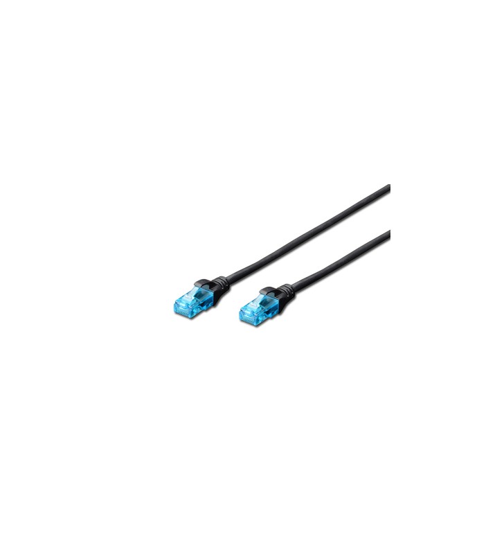 Cat 5e u-utp patch cable/pvc awg 26/7 length 0.5m black