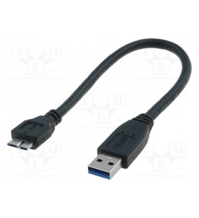 Usb 3.0 connection cable, usb a - micro usb b m/m, 0.25m, usb 3.0 conform, bl