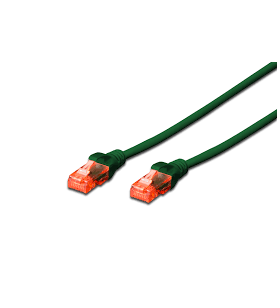 Cat 6 u-utp patch cord, cu, lszh awg 26/7, length 0.25 m, color green
