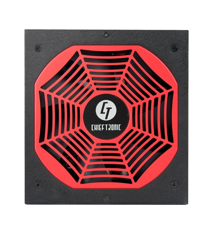 Chieftronic gpu-750fc, alimentare pc (negru/roșu, 4x pcie, management cablu, 750 wați)