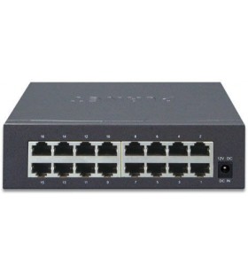 Planet 16p gb ethernet switch/10/100/1000baset dt metal in
