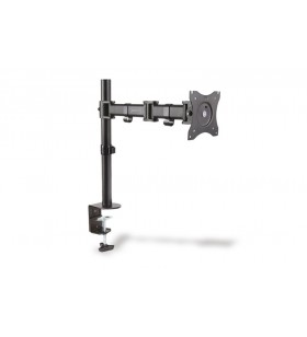 Single monitor desk clamp mount, 15-27",black max. load 8kg, vesa max. 100x100