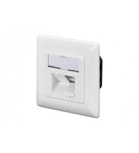 CAT 6 wall outlet, shielded, 2x RJ45 8P8C, LSA, pure white, flush mount