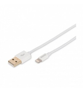 Digitus cable iphone lightning/usb m/m 1.0m high speed wh