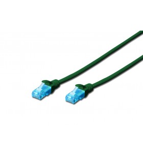 Cat 5e u-utp patch cord, cu, pvc awg 26/7, length 10 m, color green