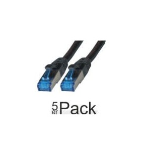 0.25m cat6a s-ftp flex bk 5pack/cat7 raw cable-10gbit-cu-500mhz