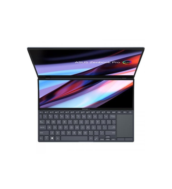 Laptop asus zenbook pro 14 duo oled ux8402ze-m3062x, intel core i9-12900h, 14.5inch, ram 32gb, ssd 2tb, nvidia geforce rtx 3050 ti 4gb, windows 11 pro, tech black