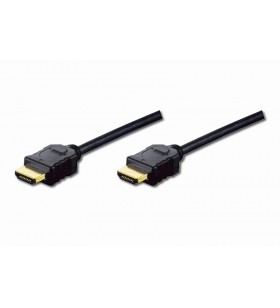 Digitus hdmi standard connection cable, type a m/m, 2.0m, w/ethernet, full hd, gold, bl