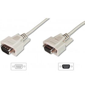 Asm ak-610203-100-e assmann rs232 extension cable dsub9 m (plug)/dsub9 f (jack) 10m beige