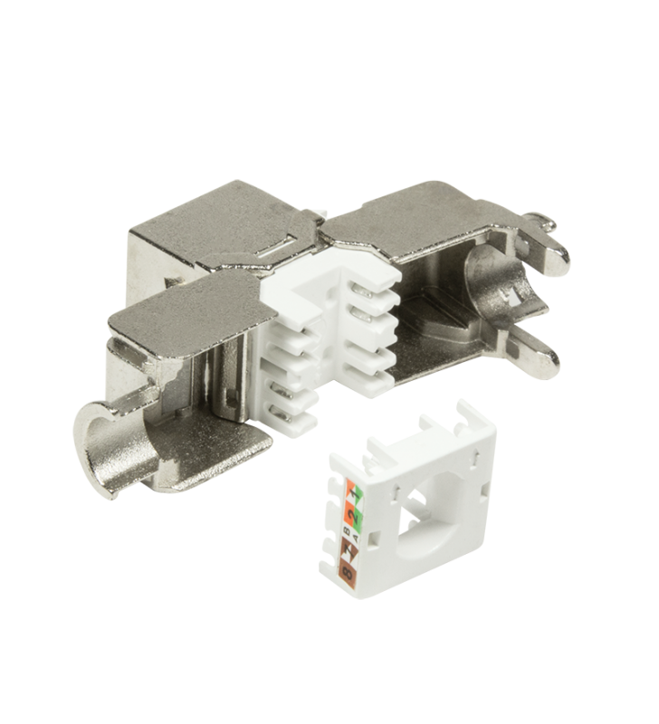 Mufa rj-45 logilink pt. cablu ftp sau sftp, cat6a, conector rj-45 (t), ecranat, plastic cu metal, pentru cablu solid awg22-26, t