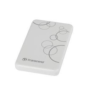 Hard disk portabil transcend storejet 25a3 1tb, white, 2.5inch