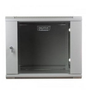 Digitus dn-wu19 09u/450 digitus wall mount cabinet 19 9u 501/600/450mm, glass door, grey, unmounted