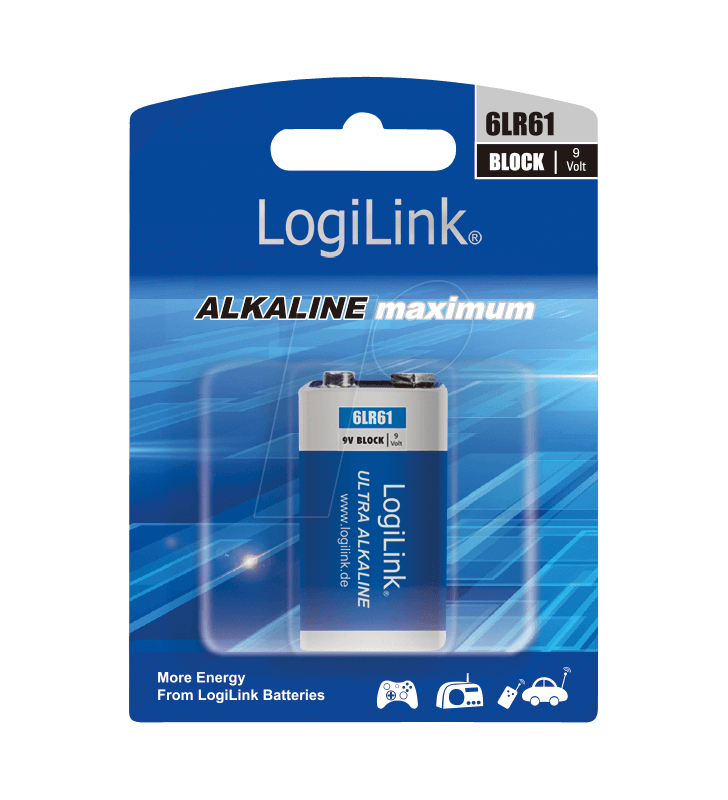 Logilink 6lr61b1 logilink - ultra power 6lr61 alkaline batteries, block, 9v