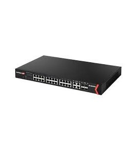 Edimax gs-5424plc edimax 24 port poe+ gigabit web smart switch, +4x combo sfp/rj45, budget 450w